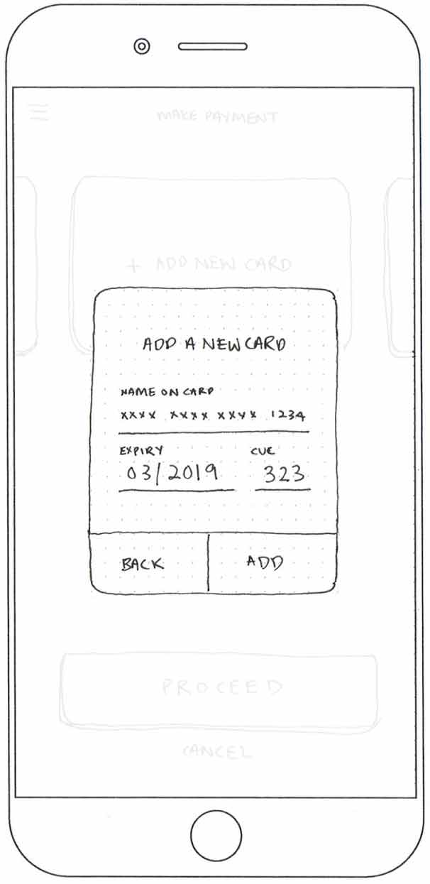 Sketch of a mobile wireframe