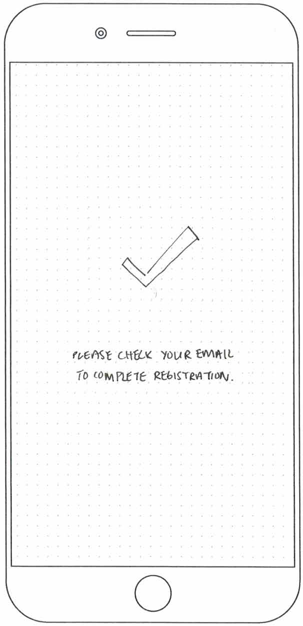 Sketch of a mobile wireframe
