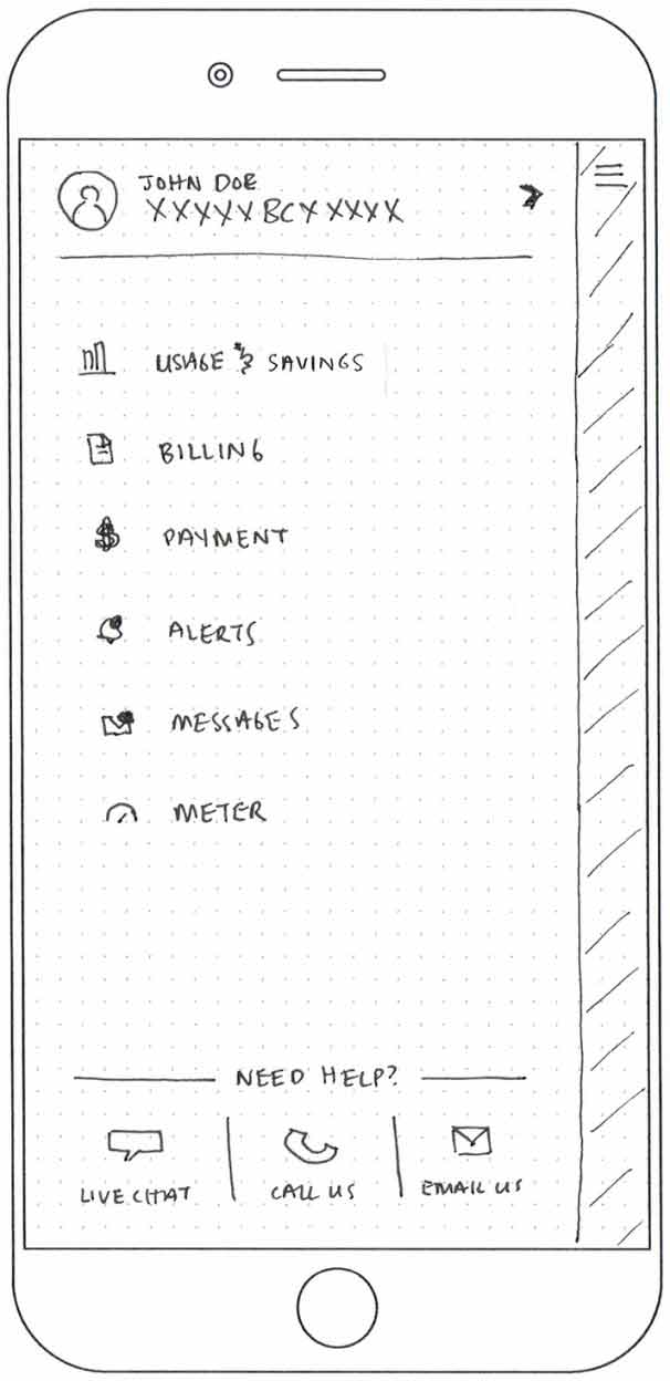 Sketch of a mobile wireframe