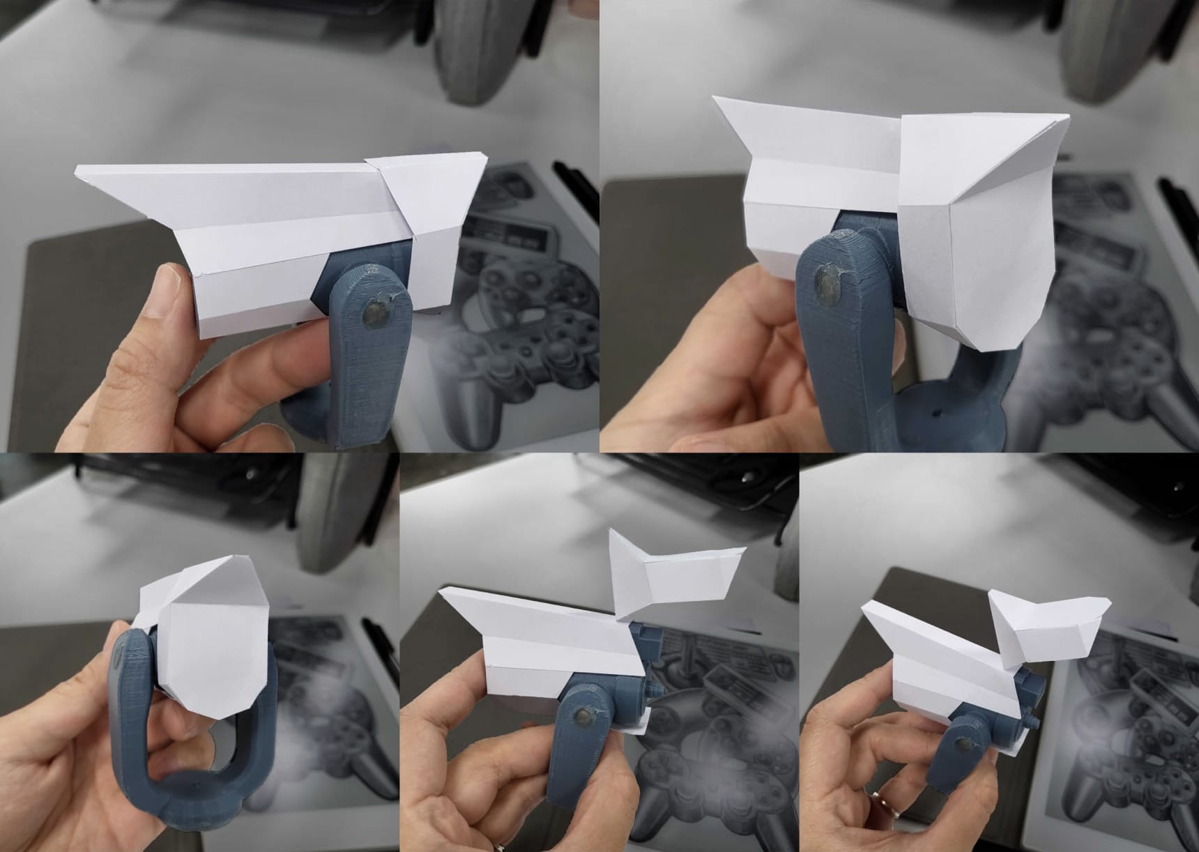 Paper prototype of enclosure with 3D printed mini telescope