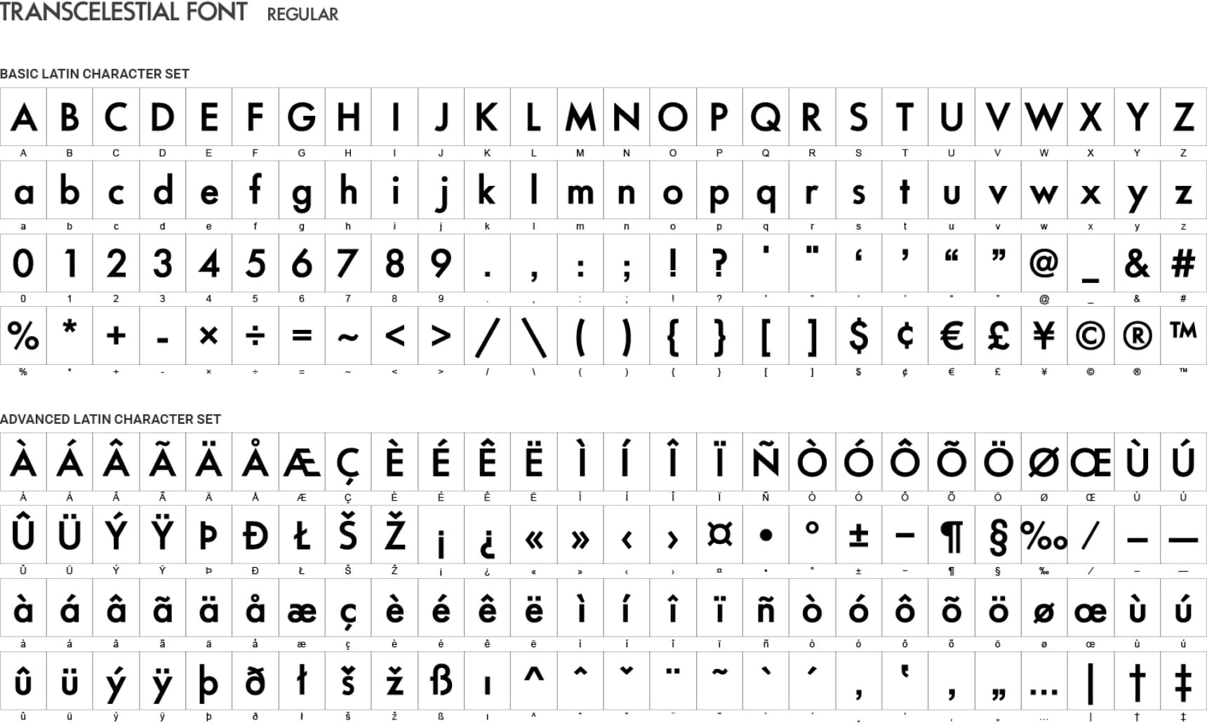 Regular font